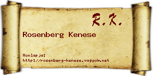 Rosenberg Kenese névjegykártya
